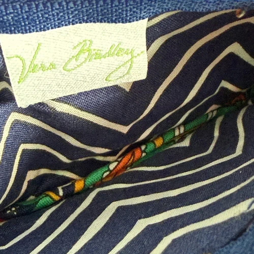 Vera Bradley Zip ID Case Venetian Paisley Keychain Wallet Card Holder Colorful‎